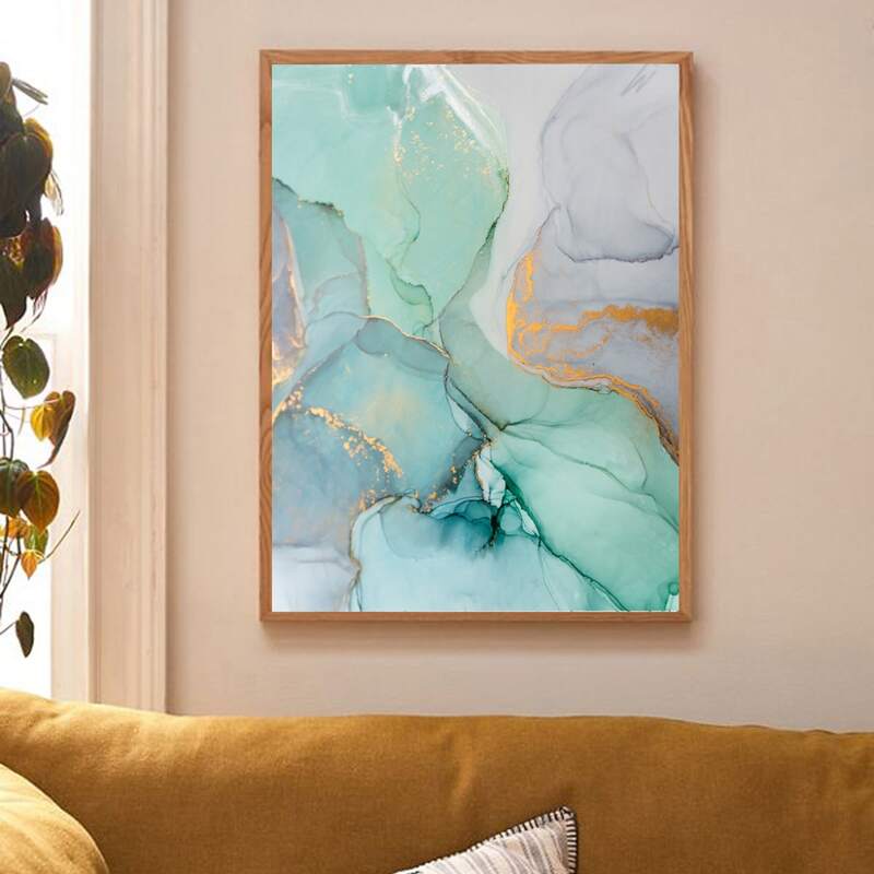 

Marble Pattern Wall Painting Without Frame, Multicolor