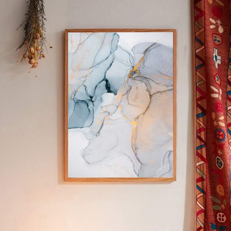 

Marble Pattern Wall Painting Without Frame, Multicolor