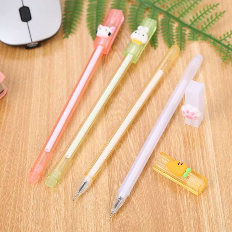 

4pcs Cartoon Gel Pen, Black