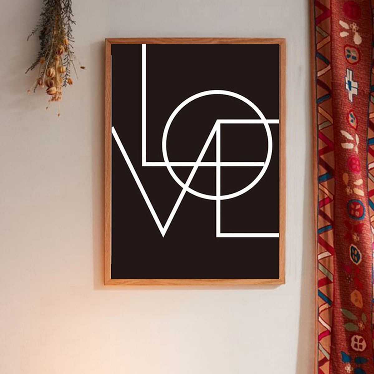 

Letter Graphic Wall Painting Without Frame, Black