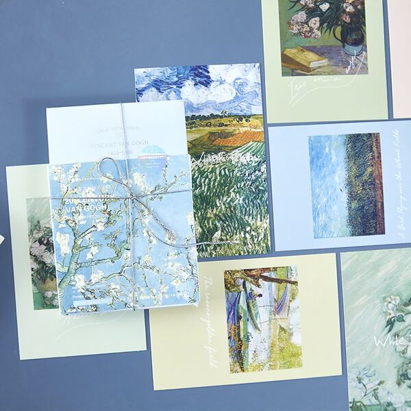 

30sheets Oil Painting Pattern Message Card, Multicolor