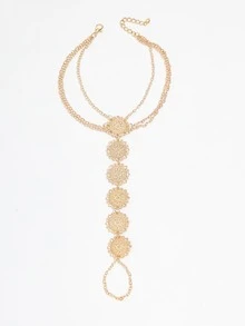 圓形裝飾腳趾鏈條腳錬 - 金黃色 - 查看 2