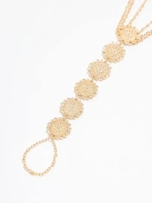 圓形裝飾腳趾鏈條腳錬 - 金黃色 - 查看 3