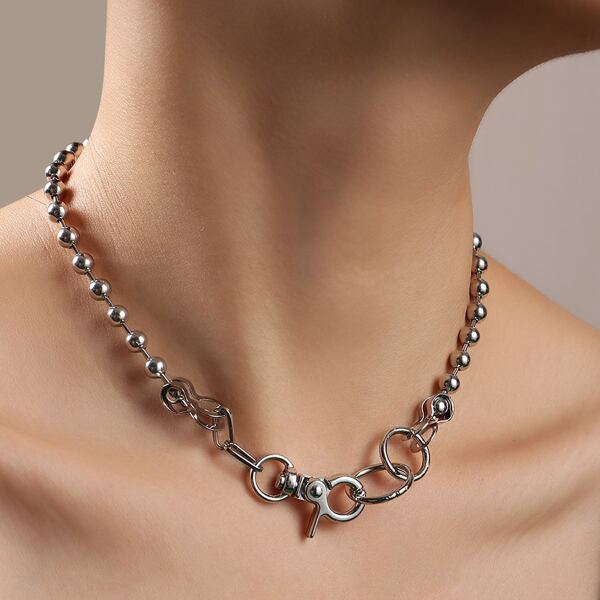 

Circle Decor Necklace, Silver