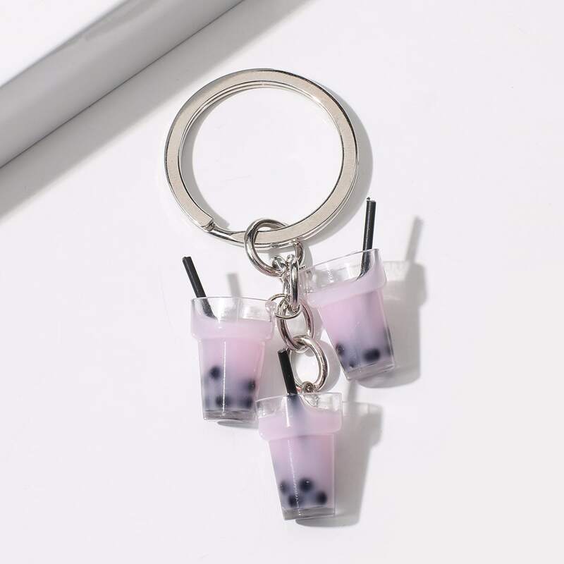 

Bubble Milk Tea Keychain, Lilac purple