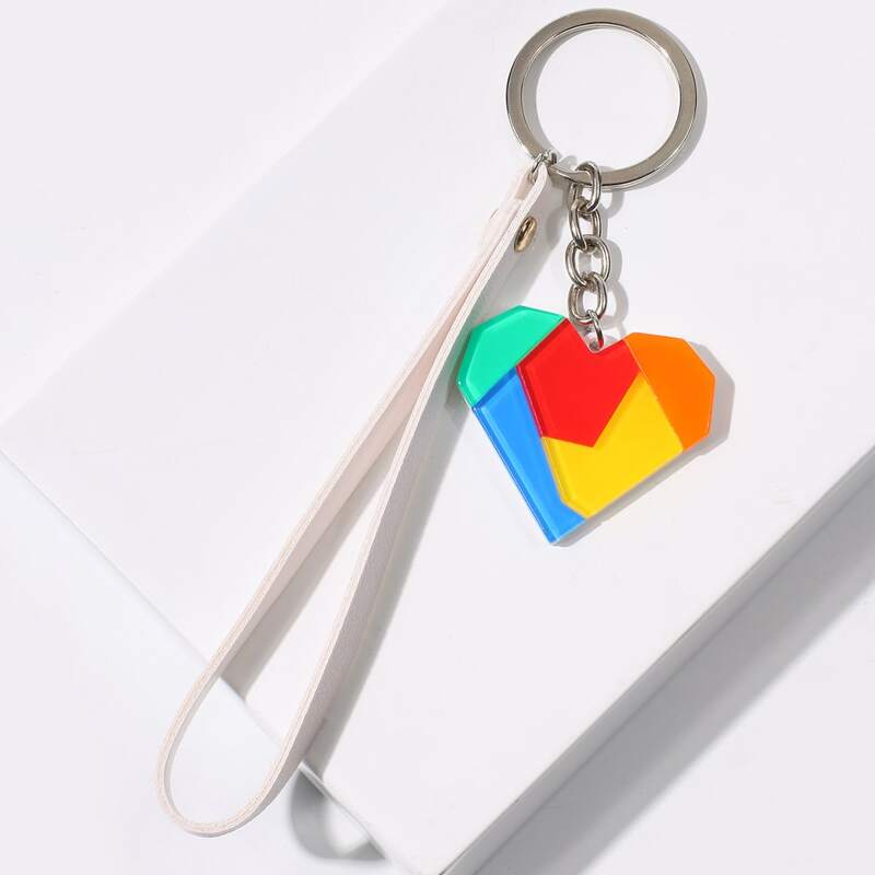 

Colorblock Heart Keychain, Multicolor