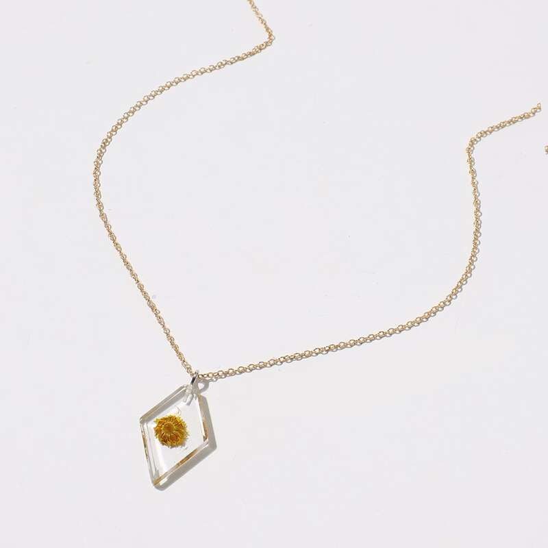 

Crystal Floral Pendant Necklace, Gold