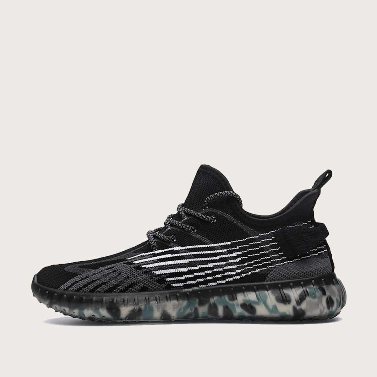 

Guys Lace-up Decor Wide Fit Sneakers, Black
