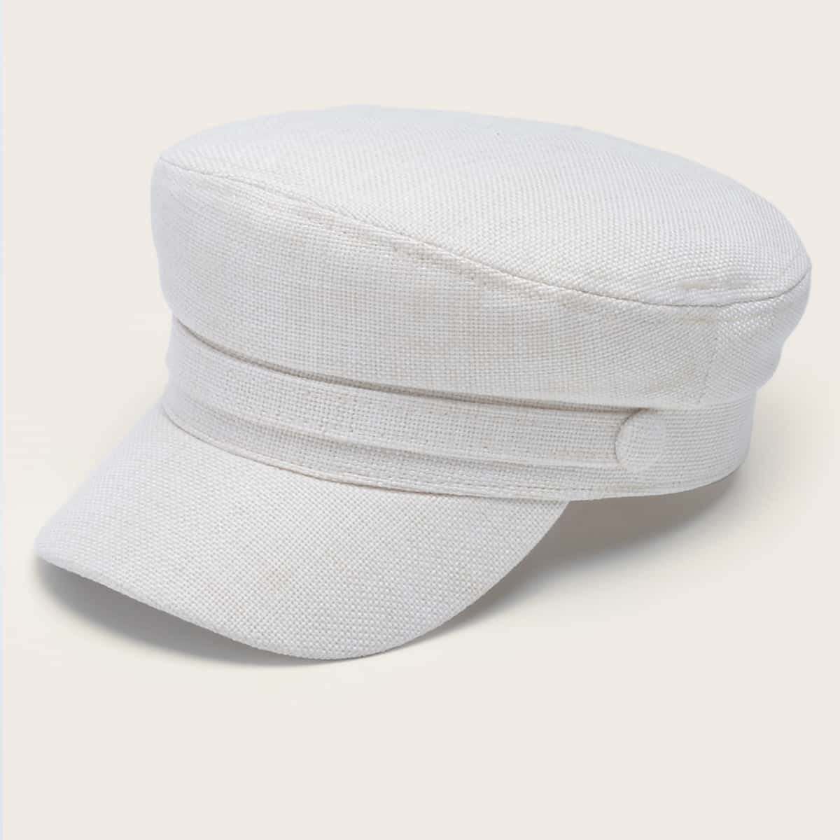 

Simple Bakerboy Cap, White