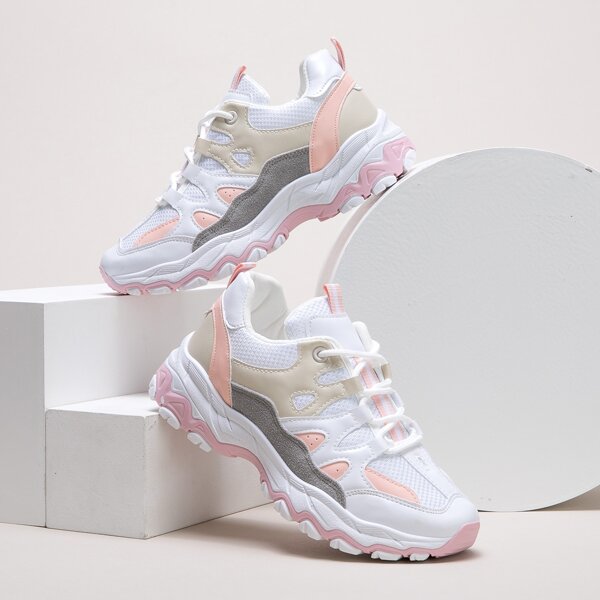 

Lace-up Front Color Block Sneakers, Multicolor