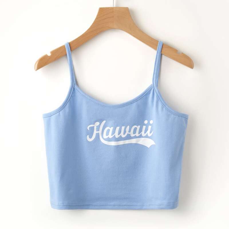 

Letter Graphic Cami, Baby blue