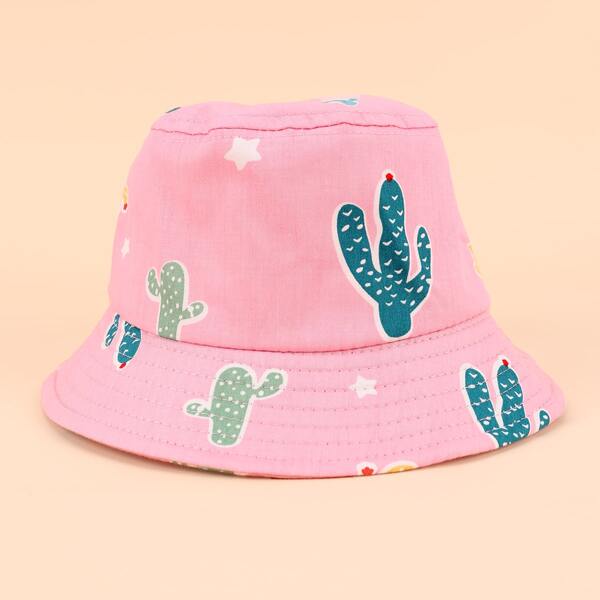 

Toddler Kids Cactus Pattern Bucket Hat, Pink