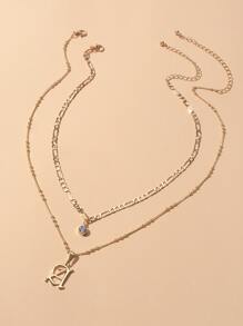 2 piezas collar con letra - Amarillo Oro - Ver 1