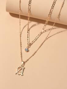 2 piezas collar con letra - Amarillo Oro - Ver 3