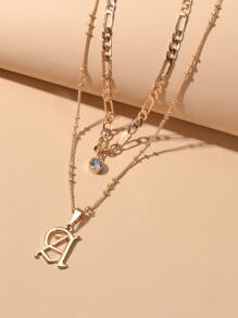 2 piezas collar con letra - Amarillo Oro - Ver 4