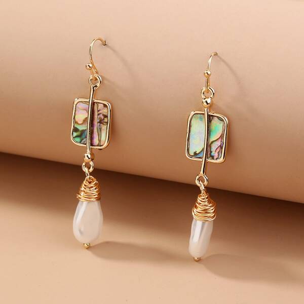 

Faux Pearl Decor Drop Earrings, Multicolor