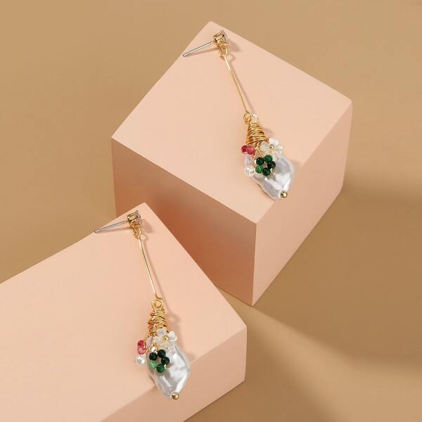 

Faux Pearl Decor Drop Earrings, Multicolor