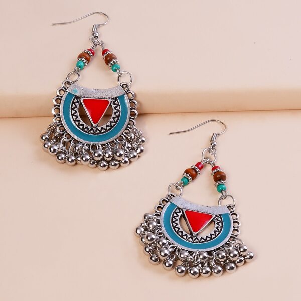 

Hollow Out Tassel Drop Earrings, Silver