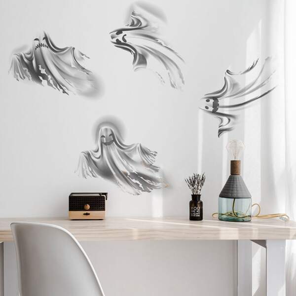 

Halloween Ghost Print Wall Sticker, Dark grey