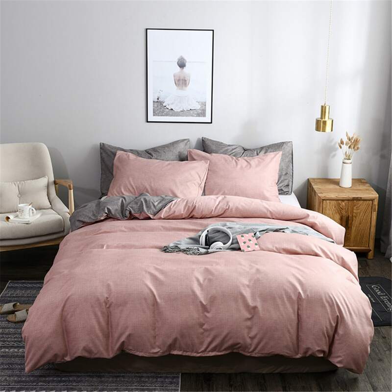 

Solid Bedding Set Without Filler, Pink
