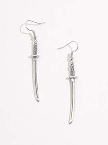 Bông tai thanh kiếm - Bạc - Xem 1