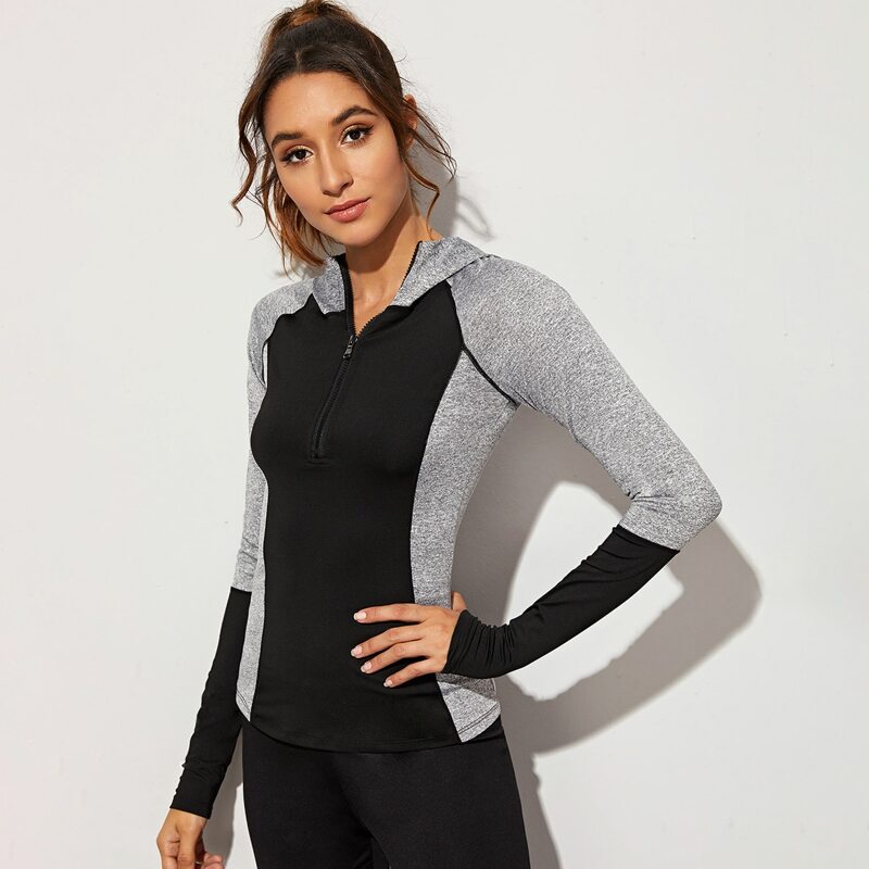 

Contrast Panel Half Zip Sports Sweatshirt, Multicolor
