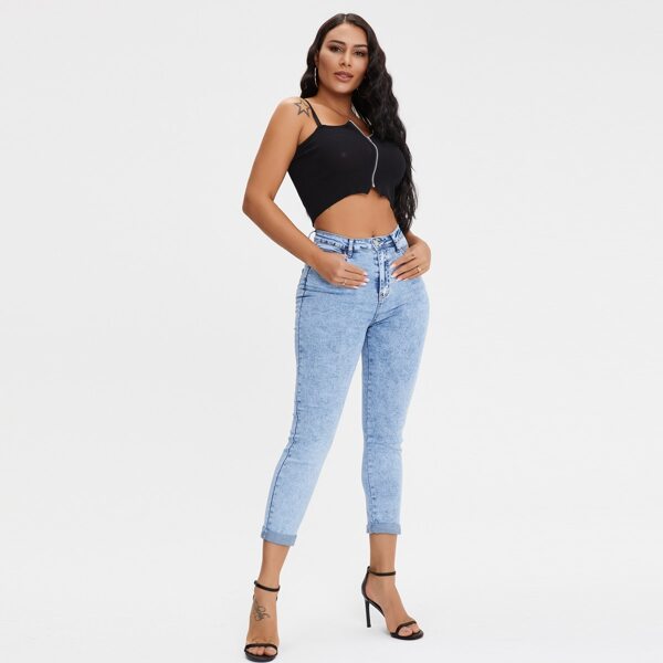 

Curvy High-Rise Slant Pocket Skinny Jeans, Light wash