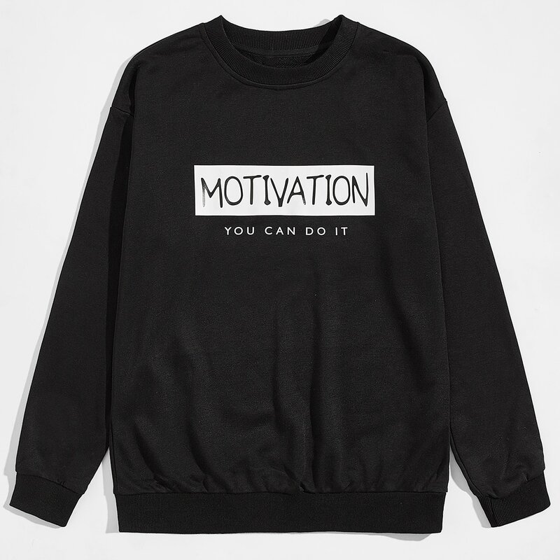 

Guys Slogan Graphic Sweatshirt, Black