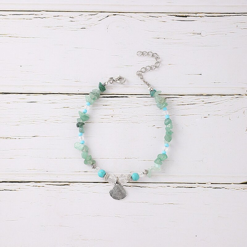 

Shell Crystal Anklet, Multicolor