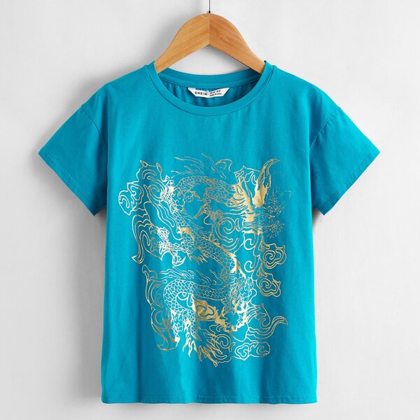 

Boys Dragon Graphic Tee, Blue