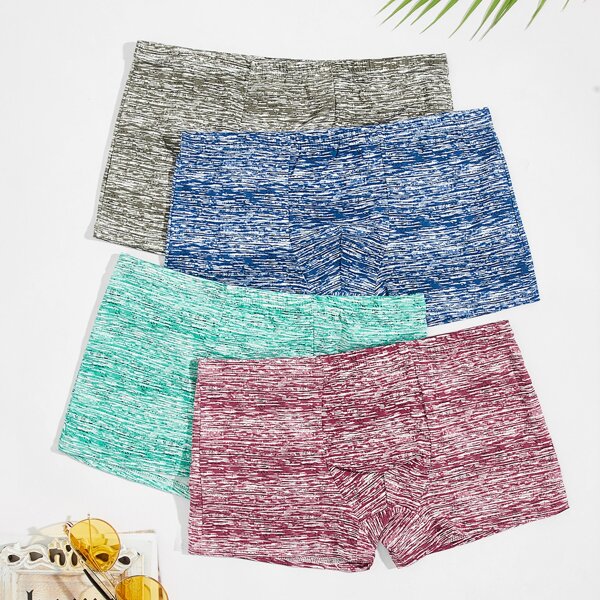 

Men 4pcs Space Dye Boxer Brief, Multicolor