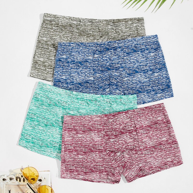 

Men 4pcs Space Dye Boxer Brief, Multicolor