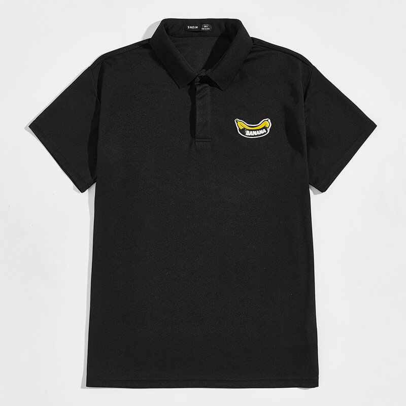 

Guys Banana Patched Polo Shirt, Black