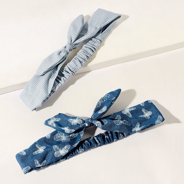 

2pcs Butterfly Pattern Headband, Blue