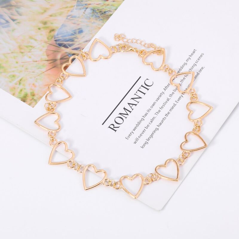 

1pc Heart Choker, Gold