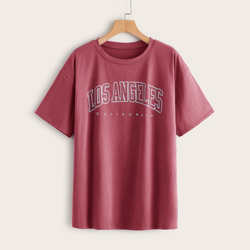 

Letter Graphic Oversized Tee, Redwood