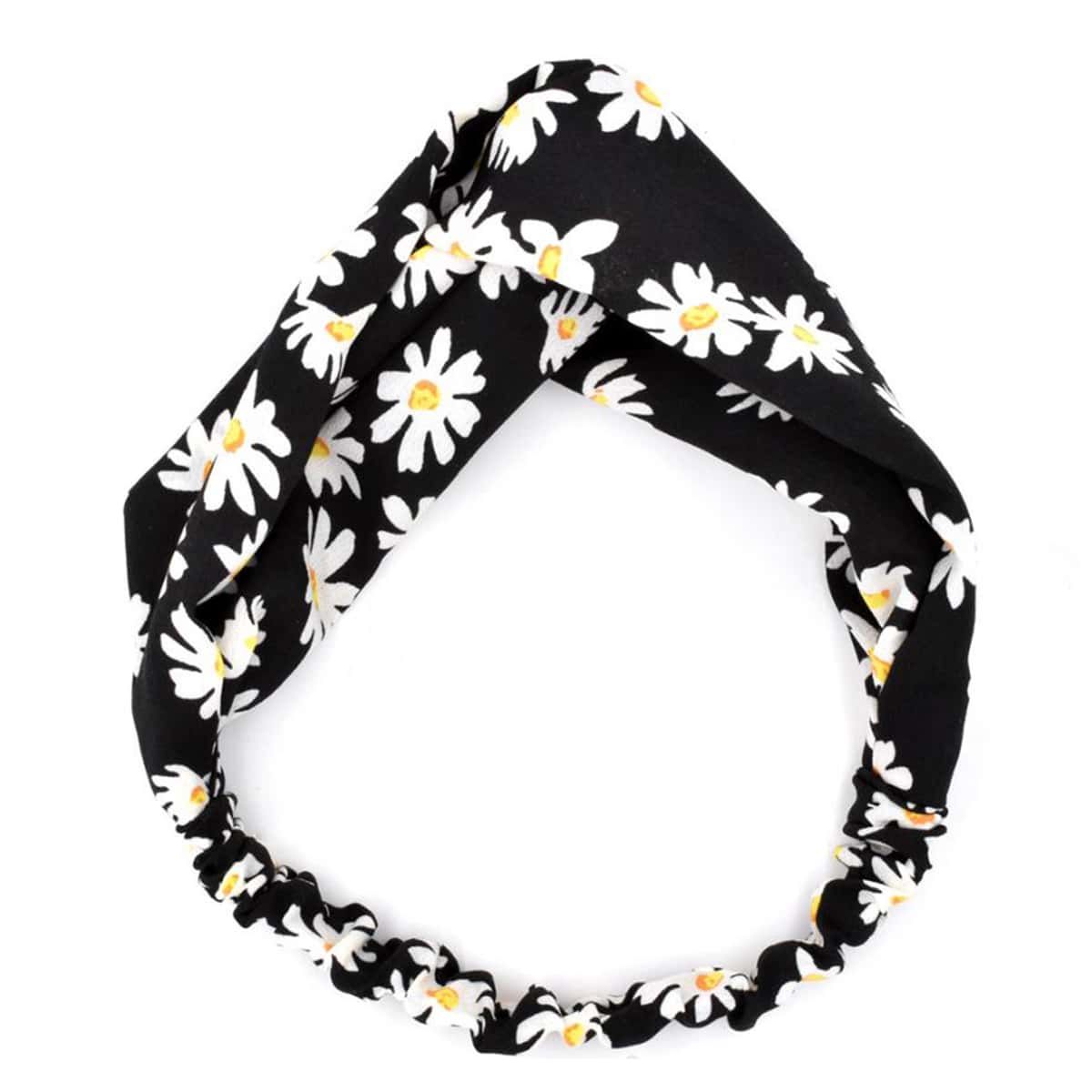 

1pc Daisy Floral Headband, Black