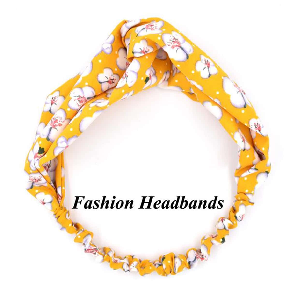 

1pc Floral Headband, Mustard yellow