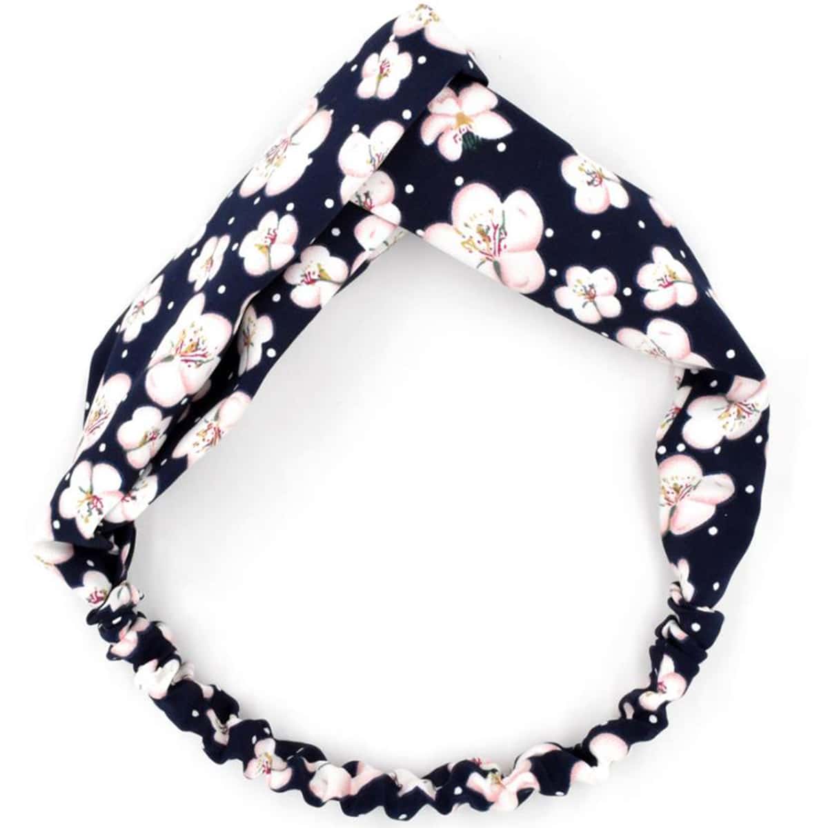

1pc Floral Pattern Headband, Navy blue