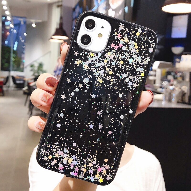 

Sequin Glitter iPhone Case, Black
