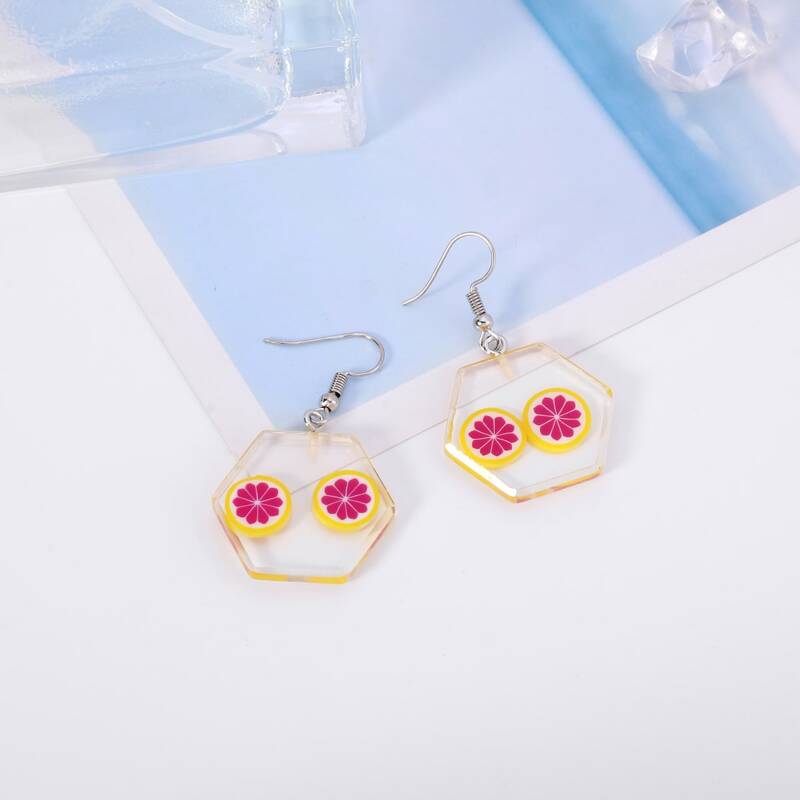 

Geo Lemon Drop Earrings, Multicolor