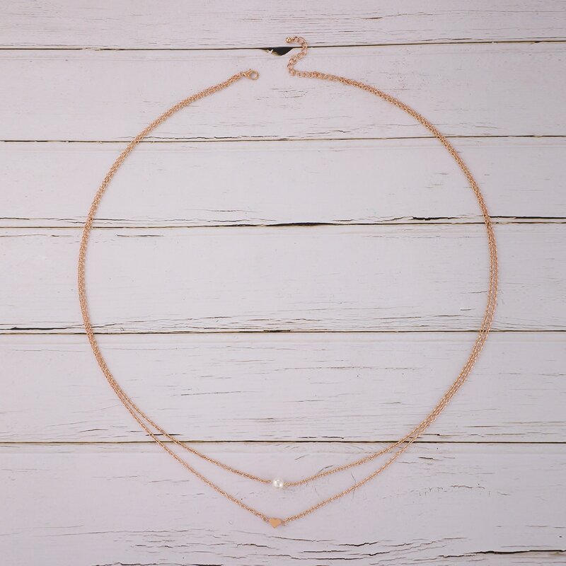 Faux Pearl & Heart Waist Chain, Gold