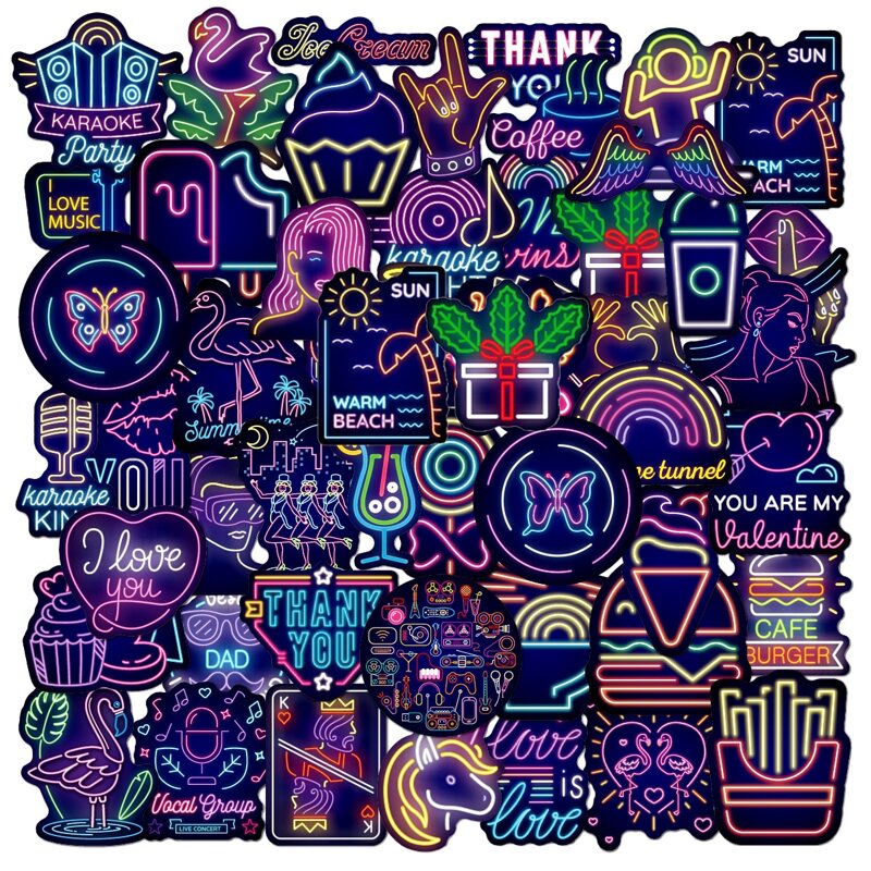 

50pcs Graffiti Pattern Sticker, Multicolor