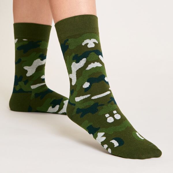 

Camo Pattern Socks, Multicolor