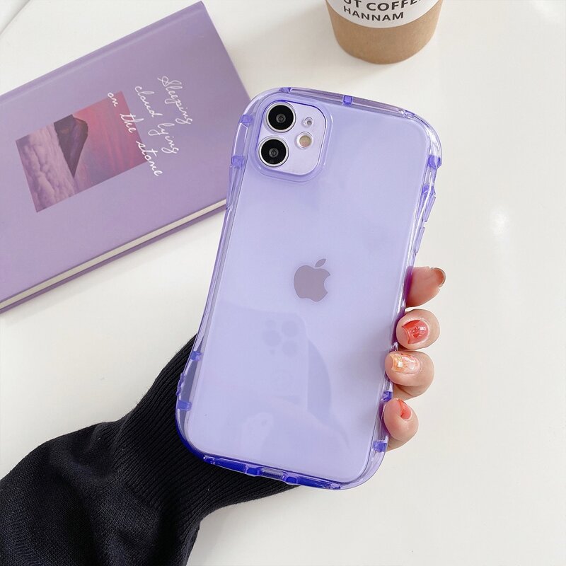 

1PC Clear iPhone Case, Purple