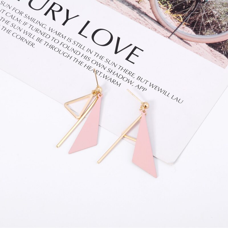 

Geo Drop Earrings, Pink