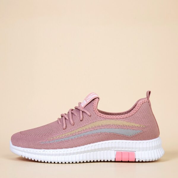 

Lace-up Decor Slip On Sneakers, Pink