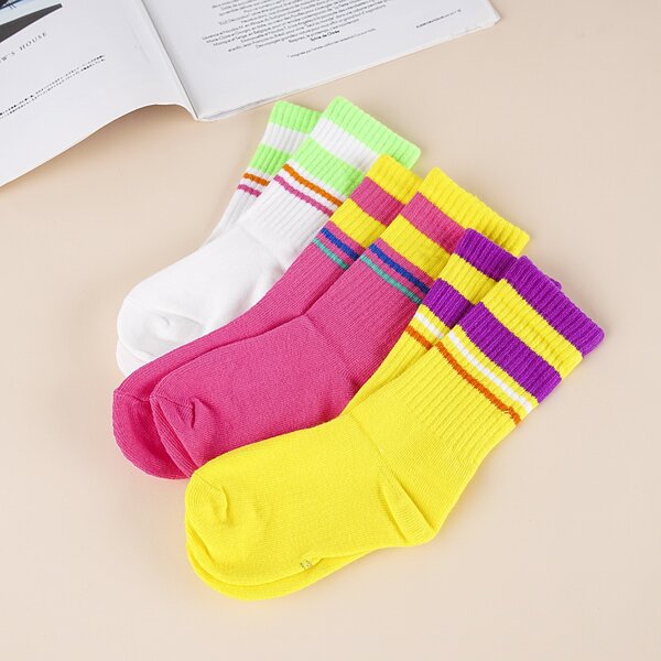 

3pairs Baby Striped Pattern Socks, Multicolor