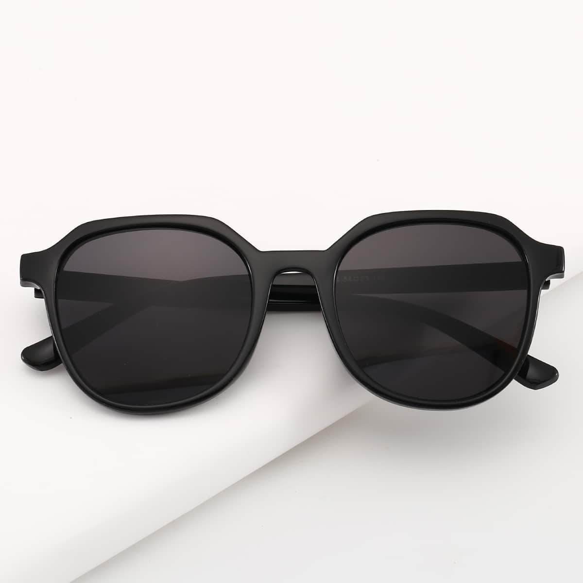 

Large Round Lens Sunglasses, Black
