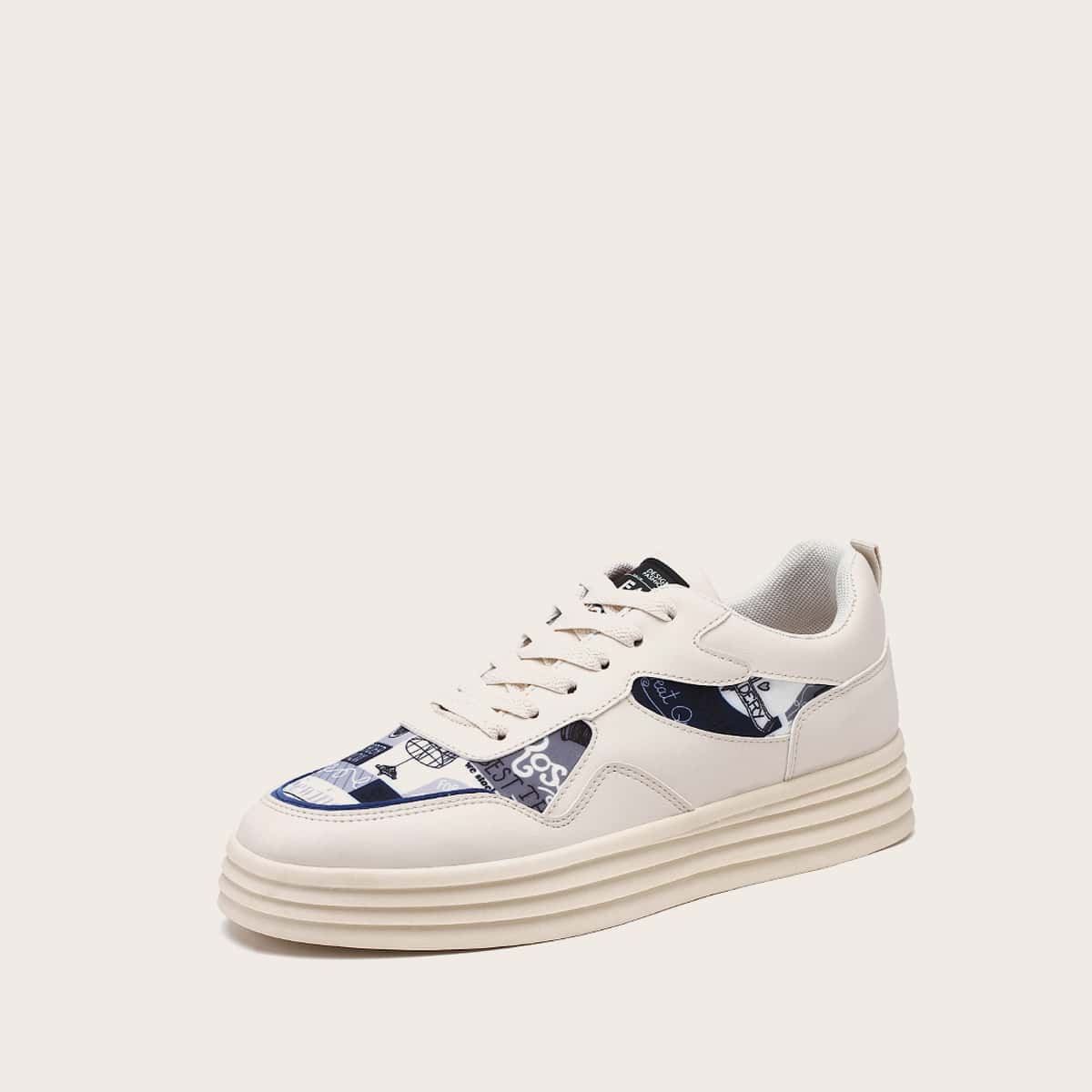 

Guys Lace-up Front Wide Fit Skate Shoes, Beige